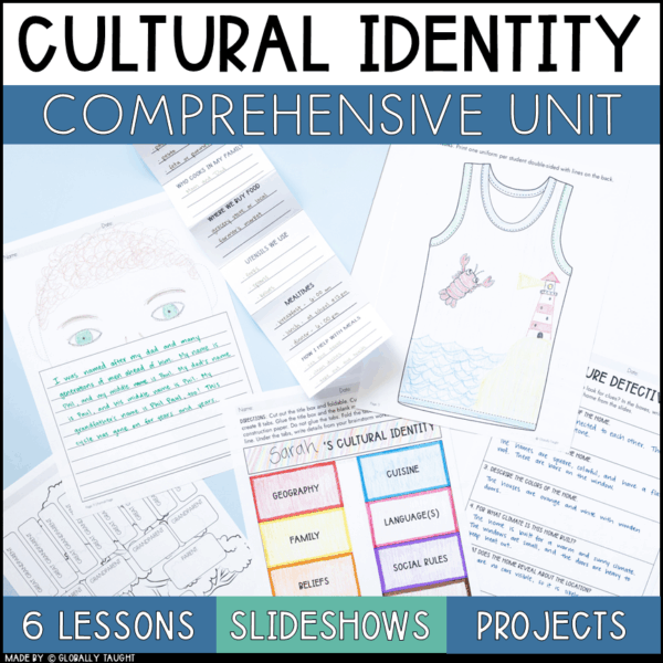 Cultural Identity Unit and Cultural Identity Projects and Lessons. Includes 19 activities and 4 slideshows