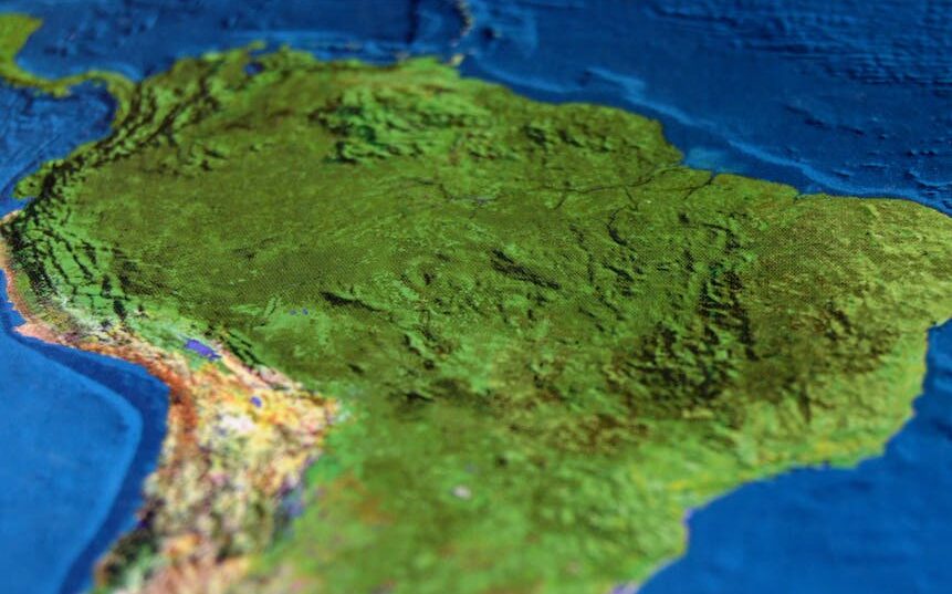 5 Free Map Tools to Spice Up World Geography 1 Overview of South America from above for blogpost about free map tools for geography
