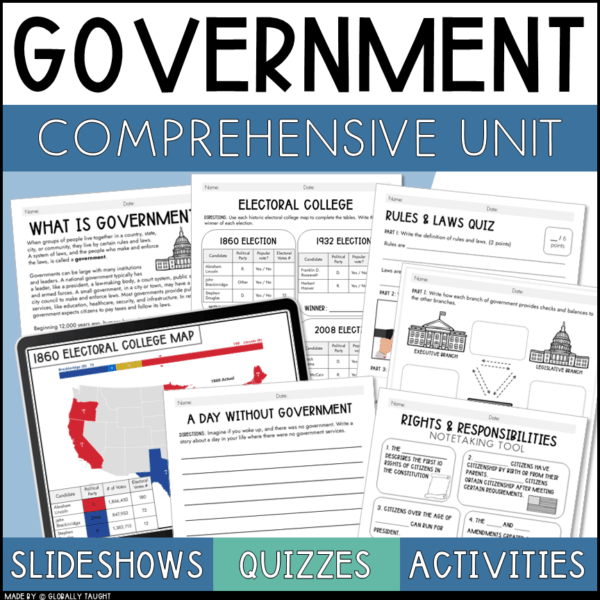 Government Unit for 3rd-5th Grade Social Studies