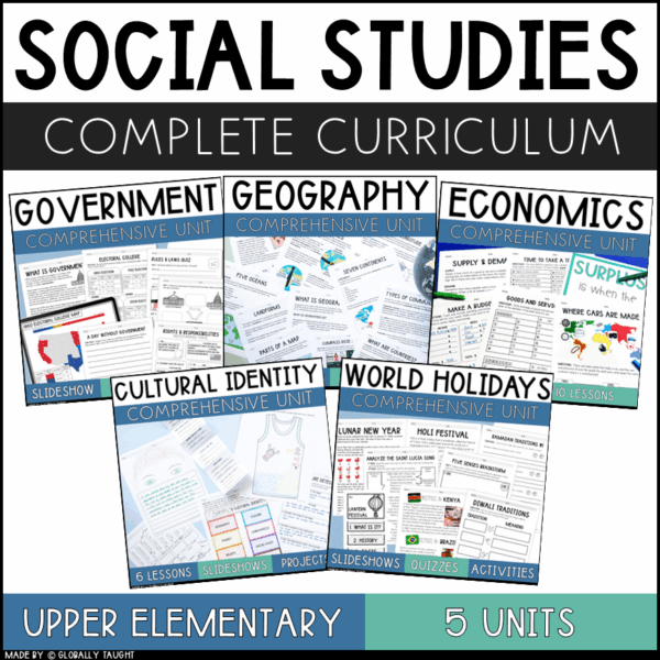 3rd-5th Grade Social Studies Curriculum - Geography, Economics, Government, etc.