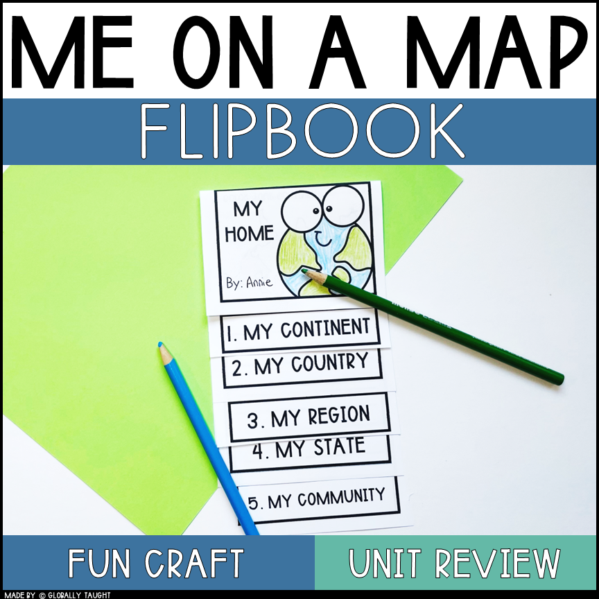 Me on a Map Flipbook by Globally Taught